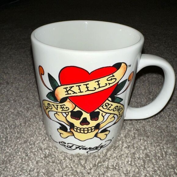 Ed Hardy 2008 Love Kills Slowly Mug roses‎ eagle skull Y2K 2000’s - Picture 3 of 9